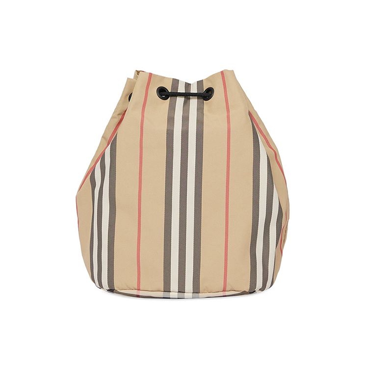 Burberry Logo Print Icon Stripe Drawcord Pouch Archive Beige Unisex Pouches Cream 8026737