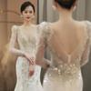 Fotografie de călătorie rochie de mireasă stil sirenă 1011 nou vară banchet de logodnă rochie de seară stil celebritate rochie pentru fotografie în studio