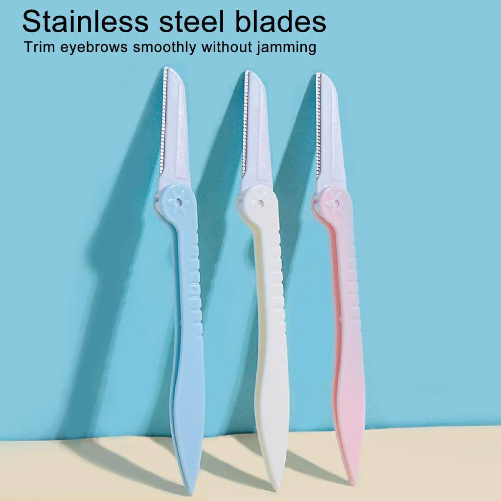 3pcs Eyebrow Dermaplaning Tool Extra Precision Folding Exfoliating Facial Hair Shaper Remover