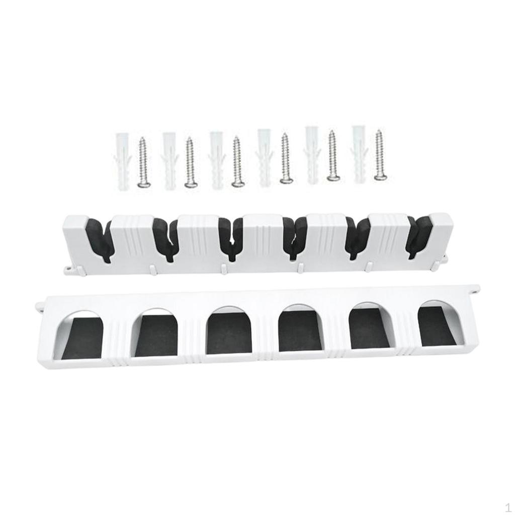 Fishing Pole Holder 6 Poles Wall Mount Lightweight Accessories EVA Foam Grip Easy Setup Travel for