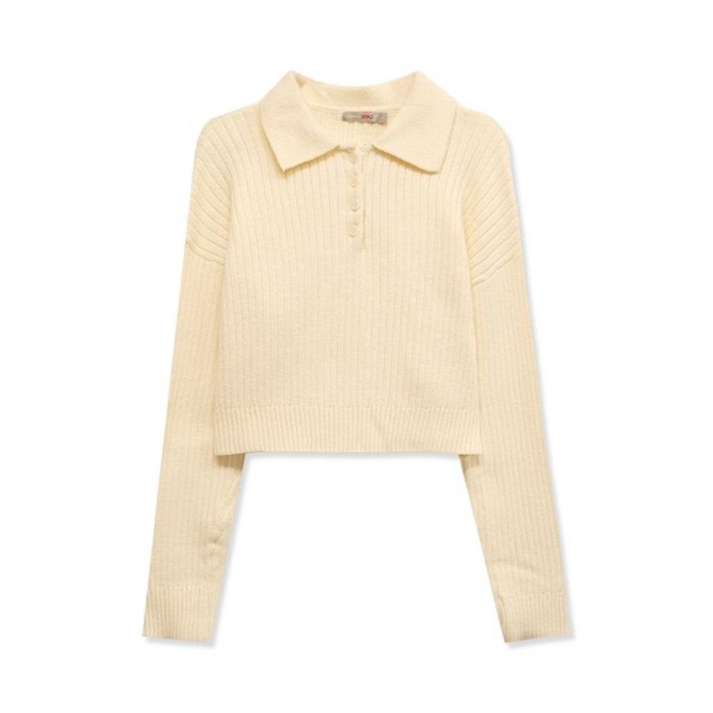 

[spao] BuTTon Collar Pullover SweaTer Spkwb4vg94 T IVORY/999