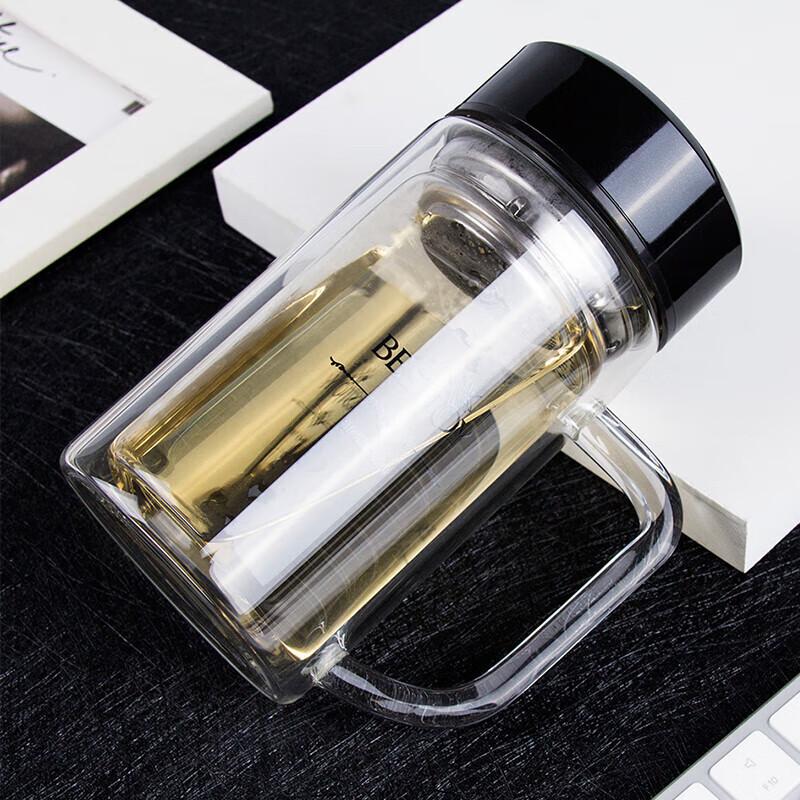 Fuguang Shixi Double-Layer Borosilicate Glass Tea Cup with Infuser 350ml
