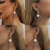 Elegant Alloy Geometric Flower Circle Earrings Fashion Versatile Street Style For Women