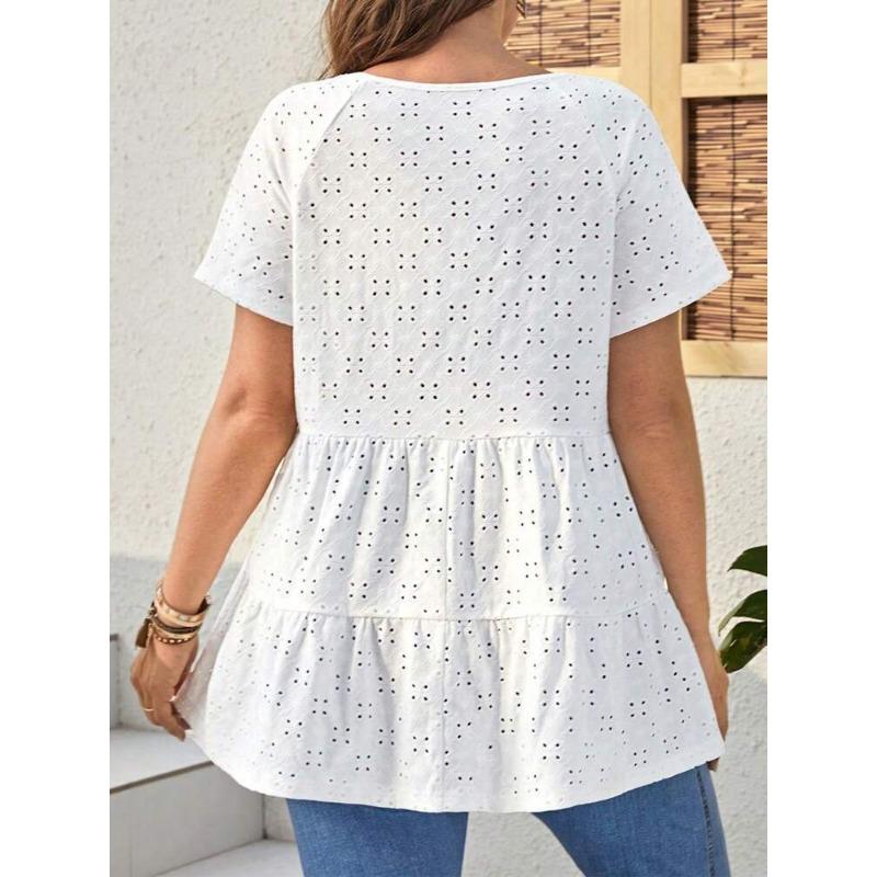 DAFIFY Dámská móda Ležérní Léto Jaro Jednobarevný potisk Halenky a košile s krátkým rukávem a výstřihem do V