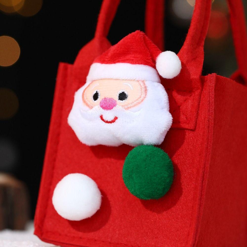 Santa Mini Felt Candy Bag Cute Xmas Snacks Handbag Cookies Storage Bag  New Year Gift