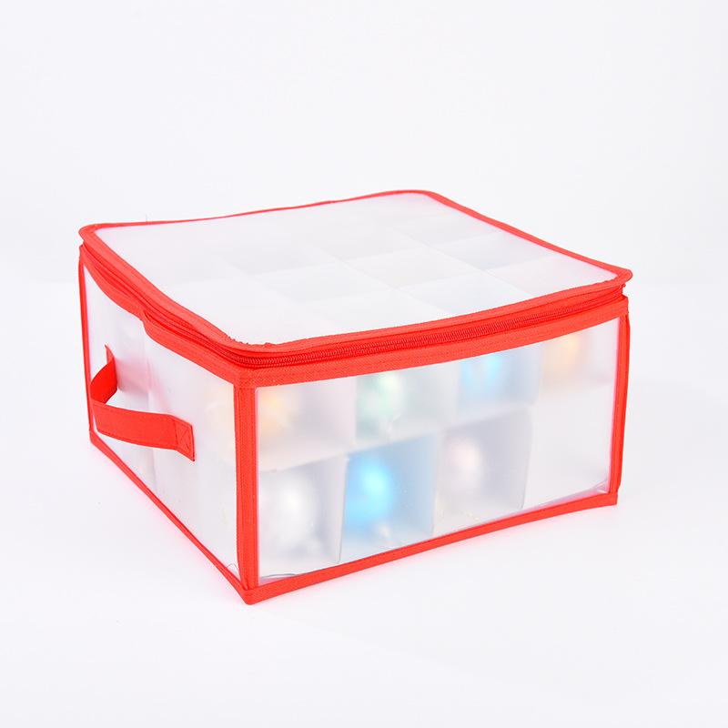 

PP Christmas Ornament Storage Box with Zipper Tote Box Store Up 3-inch Christmas Ornaments Xmas Ball Storage