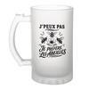 Chope / Verre À Bière - PLANETEE - J’peux Pas Je Préfère Les Abeilles (minimaliste) - Givré - 470 Ml - Verre Trempé