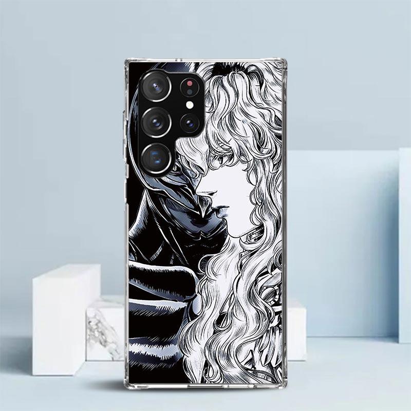 Black White G-Guts B-Berserks Phone Case For Samsung Galaxy S24 S25 Edge S26 Ultra S22 S23 Plus S21 + S20 FE Soft TPU Back Cover