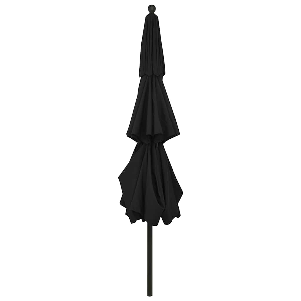 3 Layer Sun Umbrella with Aluminum Pole Black 3.5 M