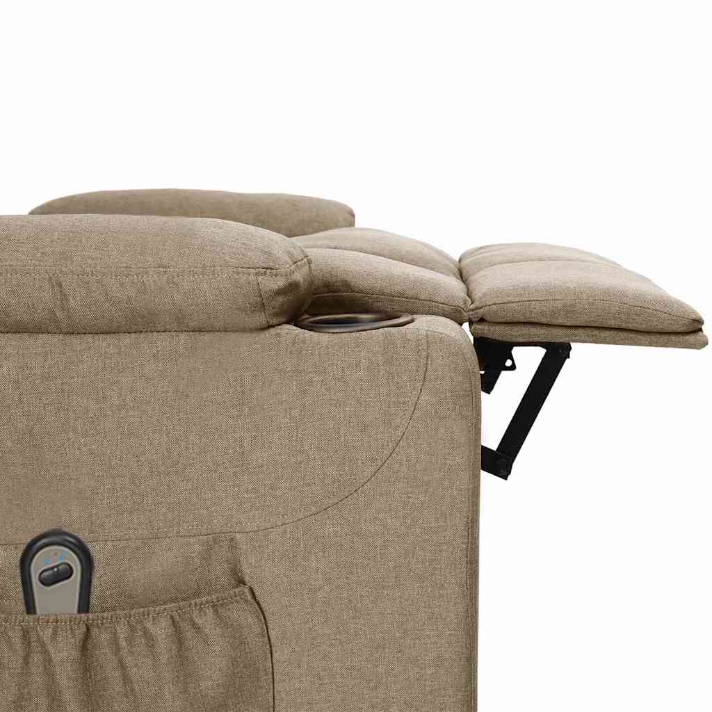 Electric Recliner Chair Taupe Fabric