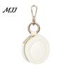 Zippered Jewelry Storage Bag Portable Box Keychain, PU Leather Travel Organizer Case, Soft Compact Accessory Velvet Lining Secure Zipper Closure