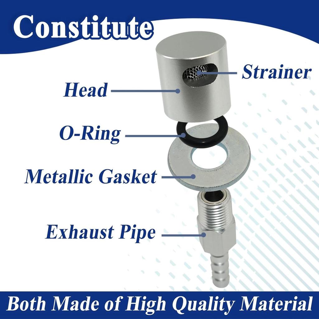 Remote Mount Vent Valve for Fuel Tanks, Tank Vent Line Replacement Part, 5/16'' Barb Size, Detachable