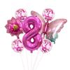 Butterfly 32 Inch Digital Flower Aluminum Film Balloon Set Baby Birthday Balloon Party Decoration Scene