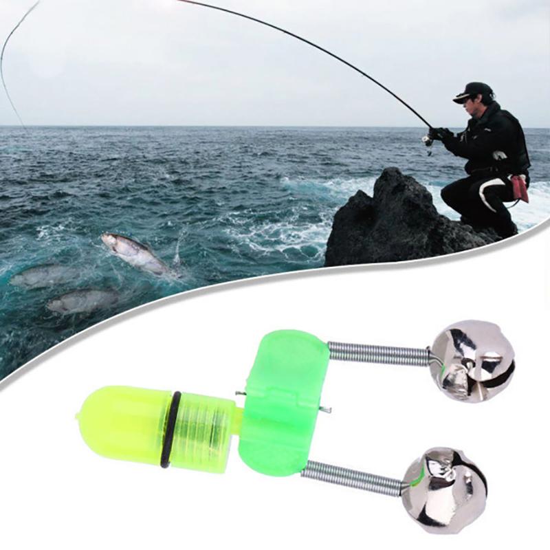 10Pcs Fishing Rod Bite Alarm with LED Light Plastic Clip On Bell Alert for Sea Fishing and Night Angling