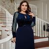 Plus Size Solid Color Slimming Evening Dress for Summer Banquets and Parties