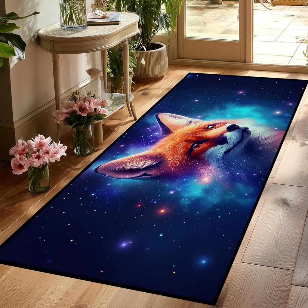 Galaxy Area Rug Outer Space Starry Sky Large Carpet for Home Living Room Bedroom Sofa DecorCarpet Dark Blue Non-slip Floor Mat