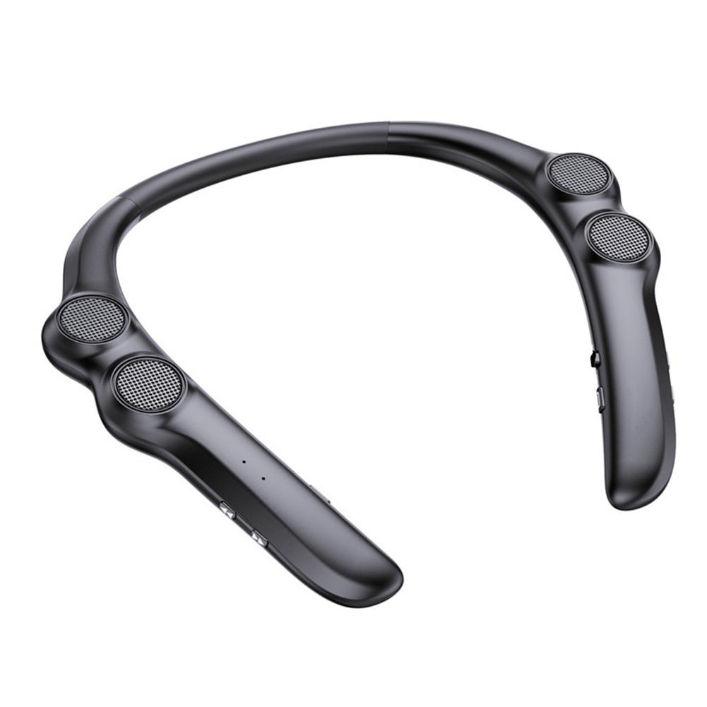 Wearable Bluetooth-compatible Speaker Hang Neck Wireless Stereo Bass Portable Subwoofer Sound Box 4 Speakers for Sports Game