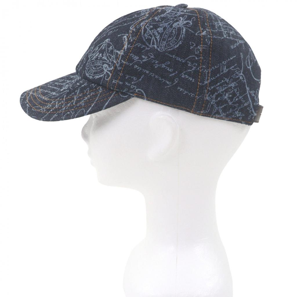 Great BERLUTI cap Calligraphy Scritto Denim Baseball Indigo blue cotton Used
