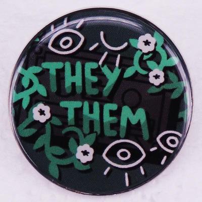 Pronoun Badge Brooch for Bags and Clothing