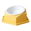 Raised Cats Bowl Plastic Tilted Elevated Spill Proof Hexagonal Pet Food Bowl for Home Yellow