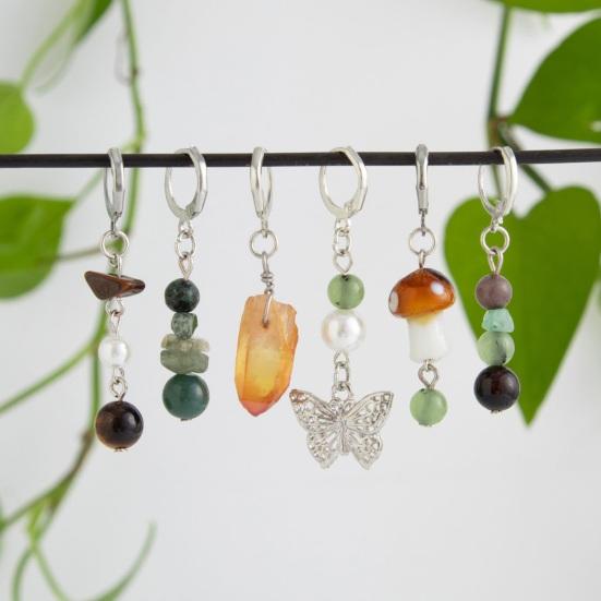 6 ks/sada Dámské sponky do vlasů Sada Houby Motýli Korálky Střapec Přívěsek Vlasové sponky Dekorativní vlasové doplňky