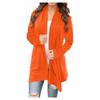 Long Sleeve Mid Length Cardigan Jacket Women Casual Solid Color Fashion Outerwear
