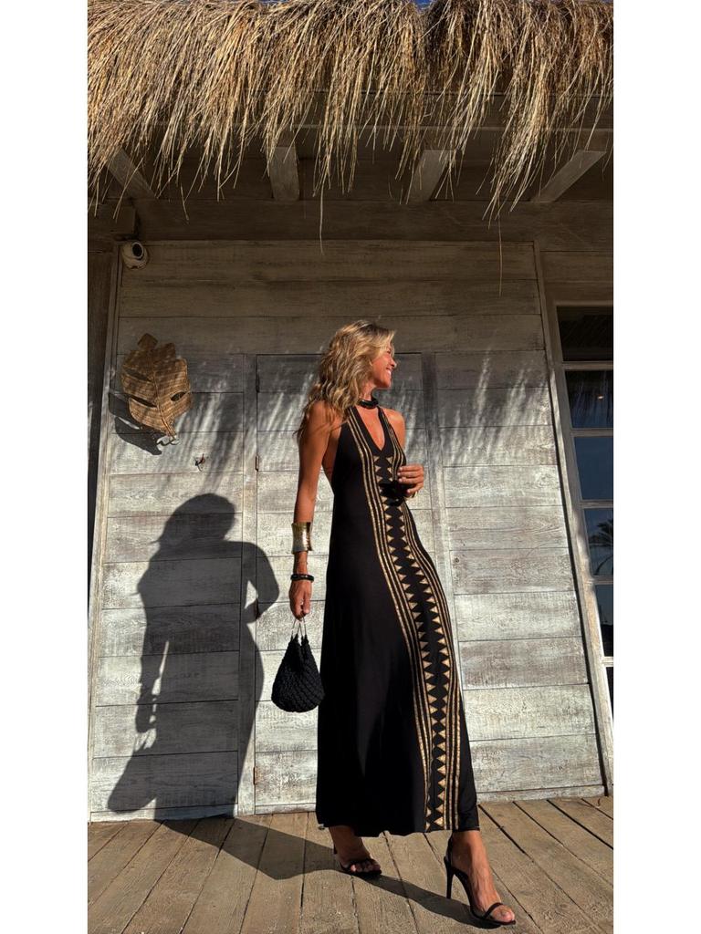 2025 Summer Sleeveless Spaghetti Strap Sexy Backless Evening Gown for Women