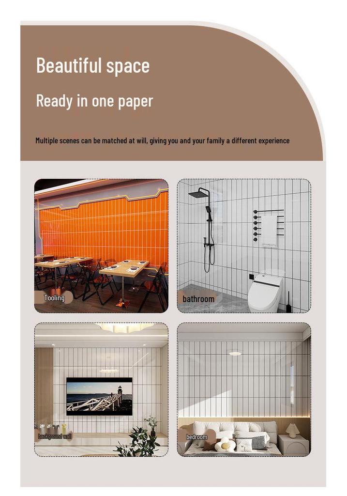 Imitation Tile Aluminum Composite PVC Self-Adhesive Kitchen Oil-Proof Wall Sticker and Wainscoting Panel.