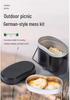 GKR Folding Aluminum German-style Mess Kit: Portable Outdoor Camping Cookware & Multi-functional Hanging Pot Burner (Type 79).