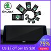 Car Sticker 2025 New 10pcs Car Steering Wheel Center Fender Window Sticker Logo Decal For Skoda Octavia Fabia Rapid Yeti Superb 