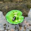 1pc Hilariously Adorable Frog On For Lotus Leaf Resin Statue with Beer Bottle Outdoor Garden Decoration Ponds Planters Decor