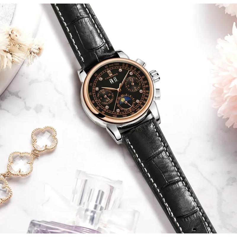 Forsing Design Women's Fashion and Leisure Multifunctional Mechanical Watch with Movement