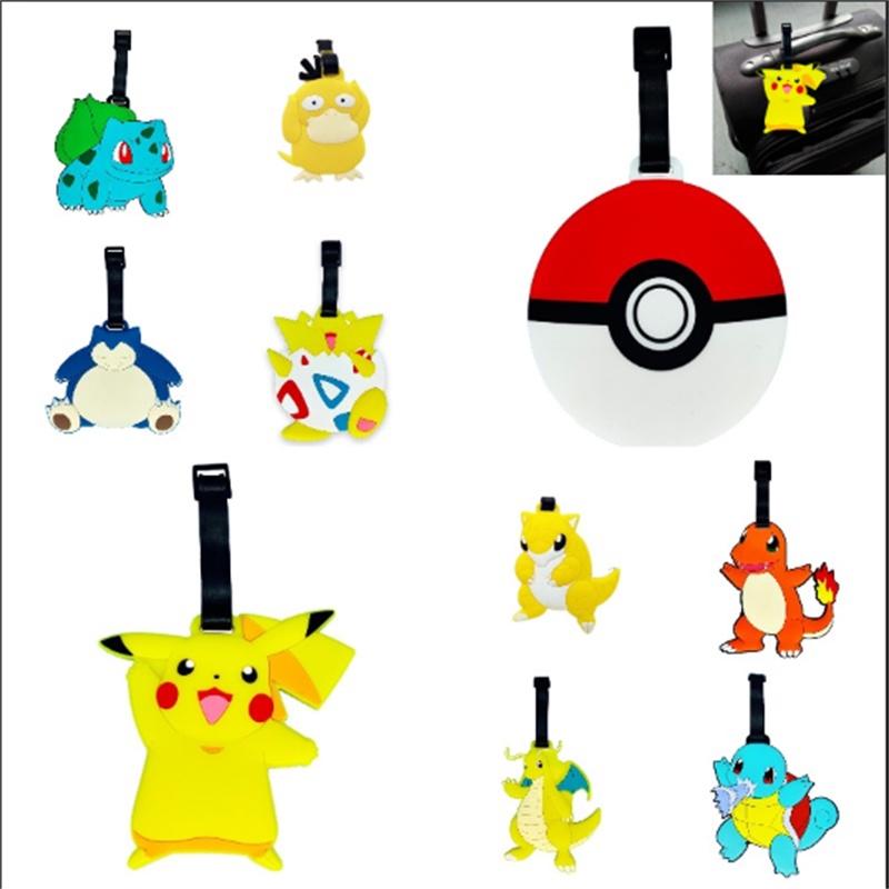 Luggage Tag Cartoon With Name Charmander Pikachu Psyduck Toy