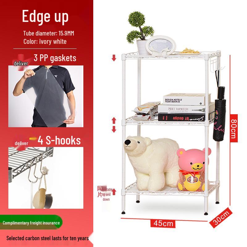 Floor-standing Multi-layer Kitchen Storage Rack for Microwave and Oven