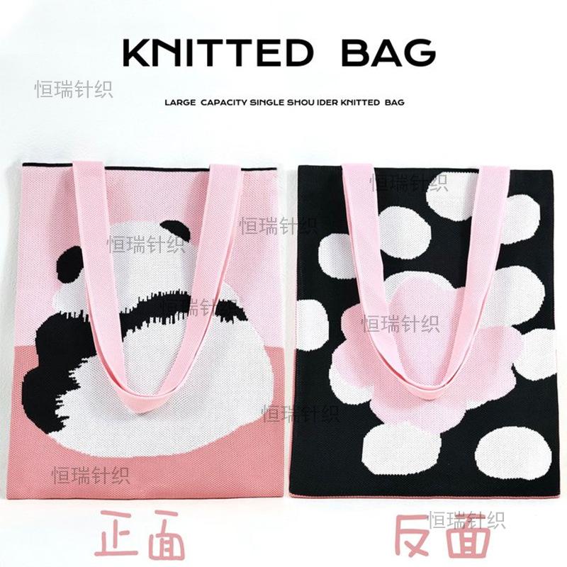 Elephant Xishuangbanna knitted bag wind cartoon cute color matching big bag