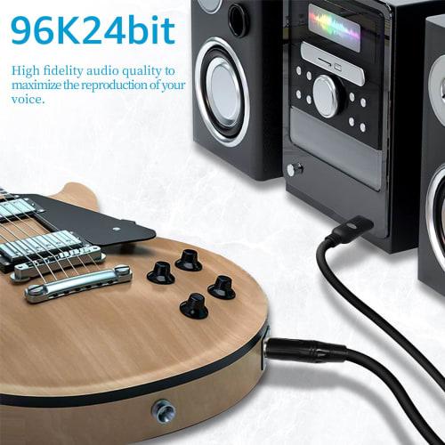 DSD TECH SH-AU20B USB to 6.35mm TS Audio Adapter Supports 96Khz 24-bit Sampling Rate