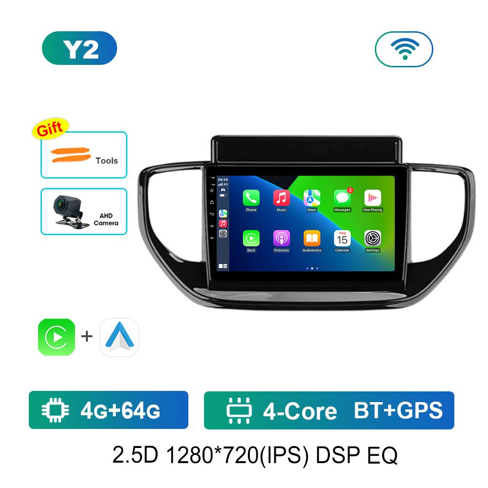 9 Inch DSP Stereo Car Radio Multimedia Player for Hyundai Solaris 2 II 2020 - 2021 GPS Navi Android OS 4G BT WiFi Auto Tools