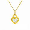 Double-Sided Black Peach Heart Necklace - Women's Niche Design, Light Luxury, 2022 Titanium Steel, Black & White Clavicle Chain.
