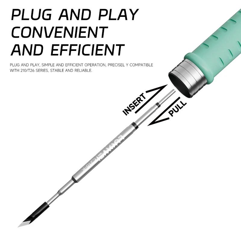LUOWEI LW-C210-I/J/K Lead-free Soldering Iron Tips Welding Iron Head for Soldering Station Suitable for 210 T26 Series