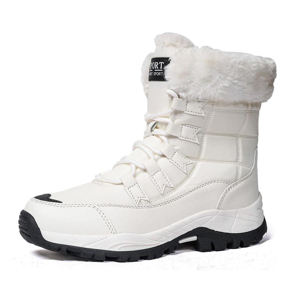 Women's High-Top Winter Snow Boots: Outdoor Travel Style, Plus Cotton, Combat Design, New for 2025.