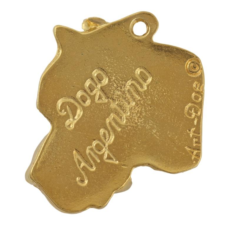 Dogo Argentino - Gilded Key Ring with Dog In Gift Box, Handbag Decoration, Luxury Accessory by Art-Dog Brand