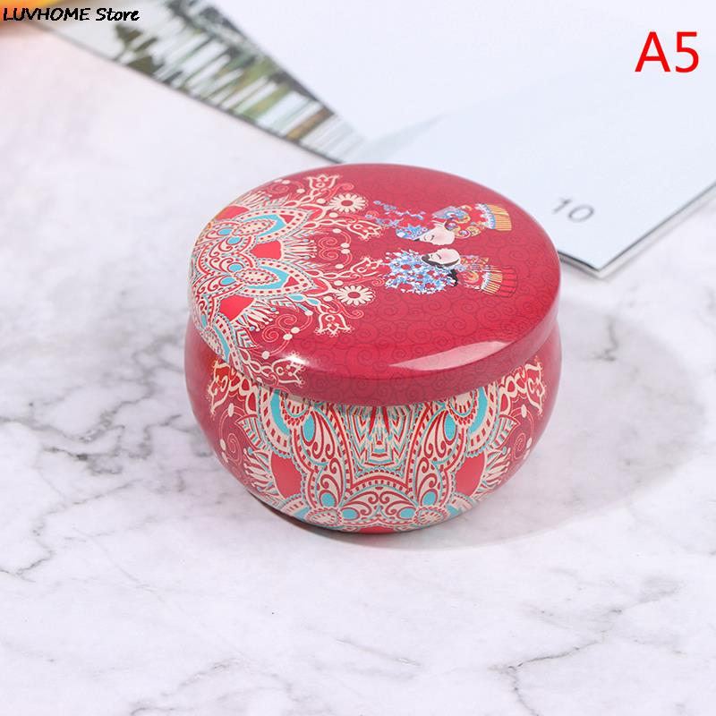 Retro Luxury Candle Jars Holder Storage Case Empty Tin Box Round Container with Lid Small Diy Candle Making Wedding Sweet Gifts