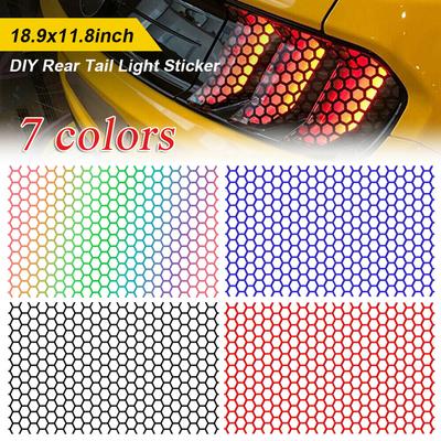 Mehrfarbiger reflektierender Wabenaufkleber für Auto-Rücklicht-Dekoration, hohle Wickelfolie, DIY-Abziehbilder, Auto-Außen-Styling