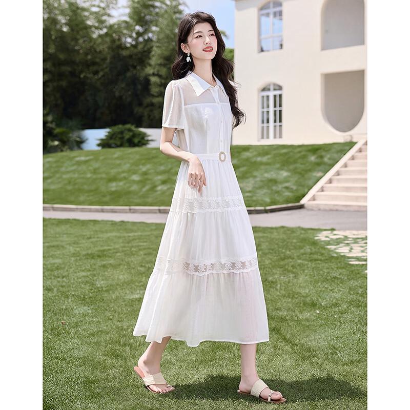 Elegant Waisted Short-Sleeve Midi Dress