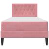 Bed Frame with Mattress and Headboard Pink 80 x 200 cm Velvet