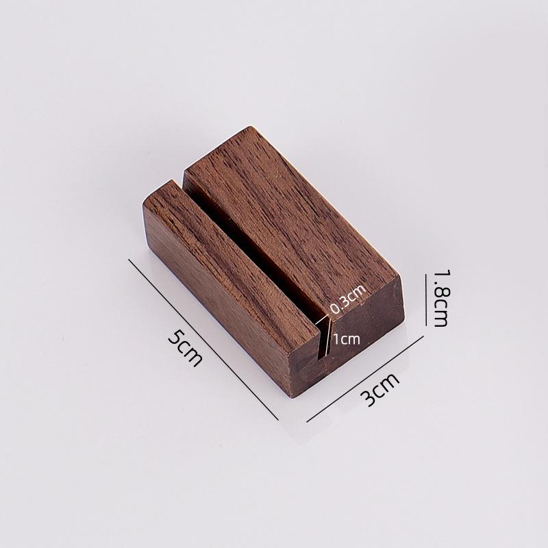 Black Walnut Solid Wood Card Holder - Table Calendar, Menu Sign, Price List Stand