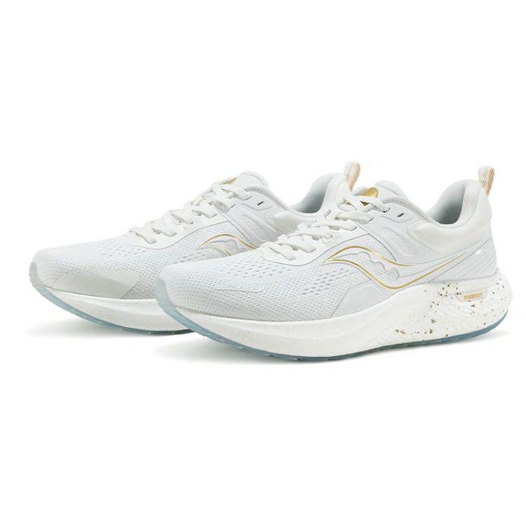 SAUCONY Surge 2 Lightweight Comfortable Slip-Resistant Durable Low-Top Marathon Running Shoes Unisex Running Shoes White Gray S28193-1