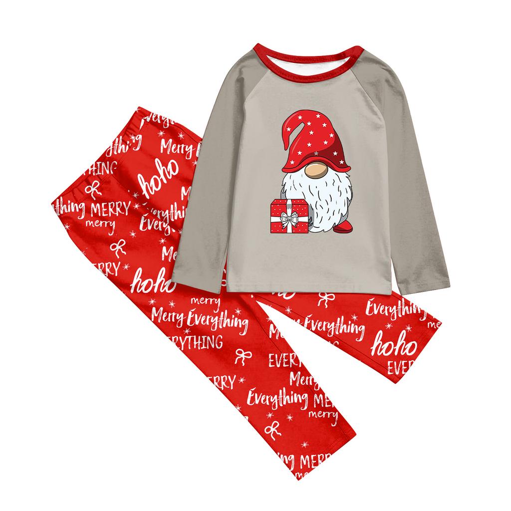 Familienpassende Drucksets Pyjamas Loungewear Outfits Familienpassendes Langarm-Oberteil+Hose Set