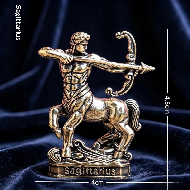 12 Zodiac Vintage Metal Collectible Figurines Intricate Handmade Sculptures for Entryway Console Decor Display