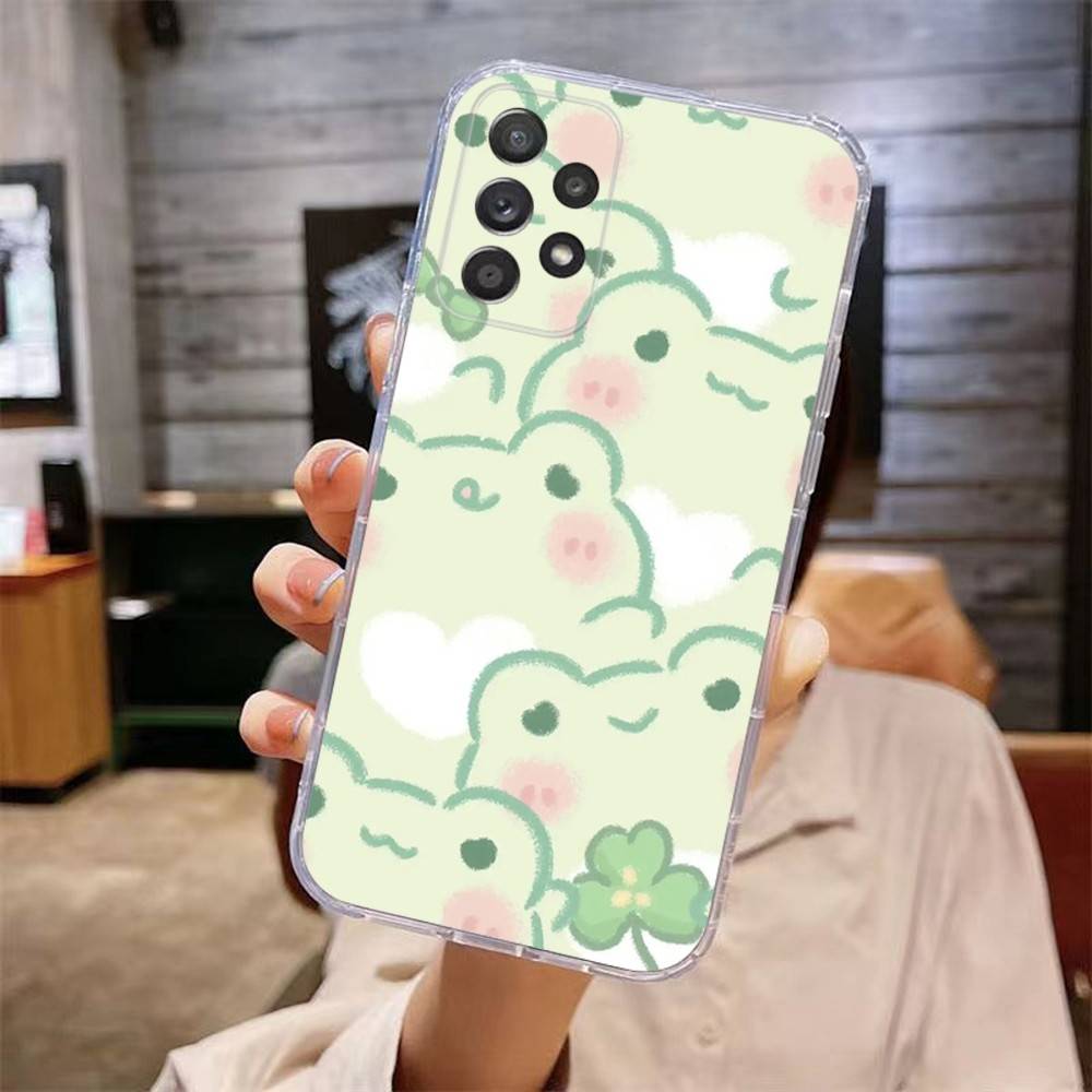 

Cute Frog Phone Case For Samsung Galaxy A,71,70,52,51,40,31,50,50S,30S,21S,12,10,Note20ultra Transparent Cover samsunga70